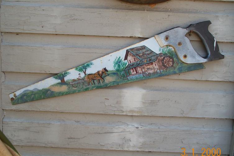 Old hand saw - Mom painted